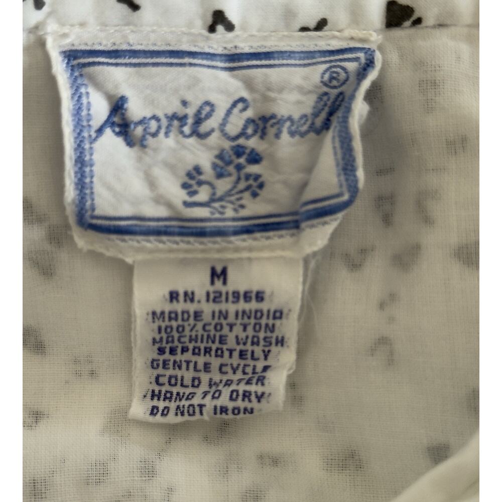 April Cornell Vintage 100% Cotton Midi Skirt B&W Geometric Design Size M - Picture 4 of 8